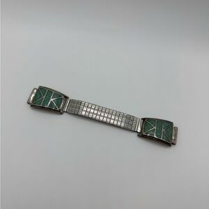 Vintage Sterling Silver Turquoise Men’s Watch Band Native American